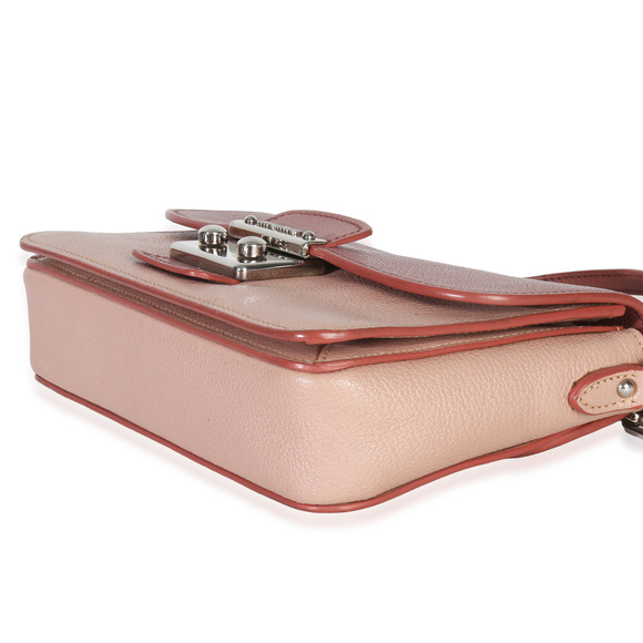 Miu Miu Pink Bicolore Goatskin Madras Chain Shoulder Bag - Picture 7 of 8